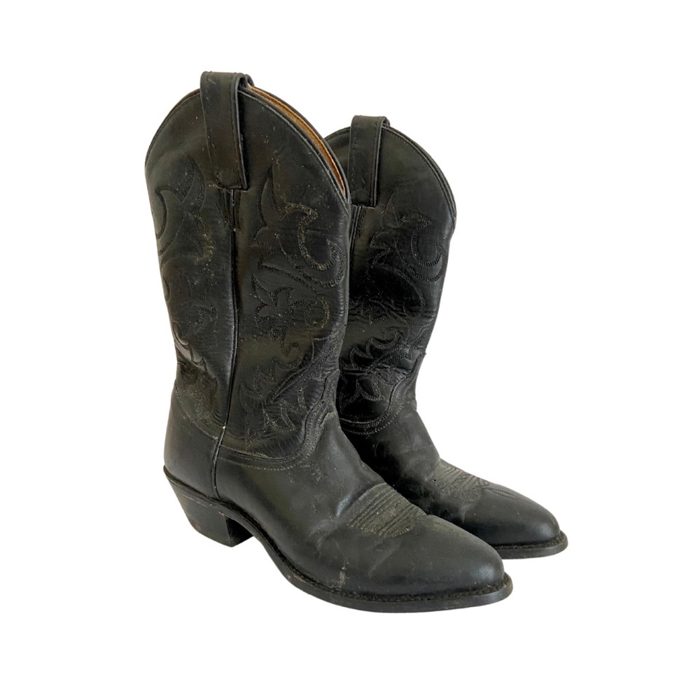 Vintage Dan Post Black Heeled Boots